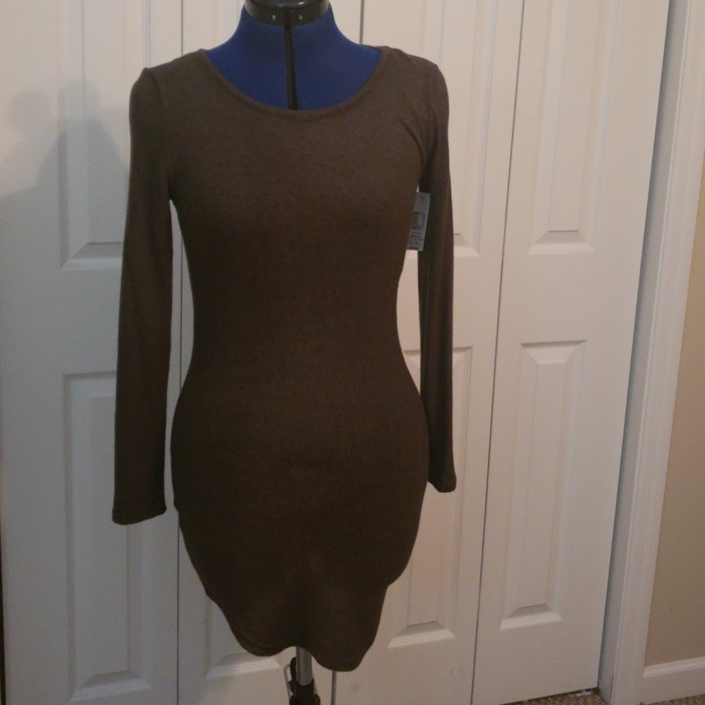 Olive Thigh High Rayon/Polyester Dress